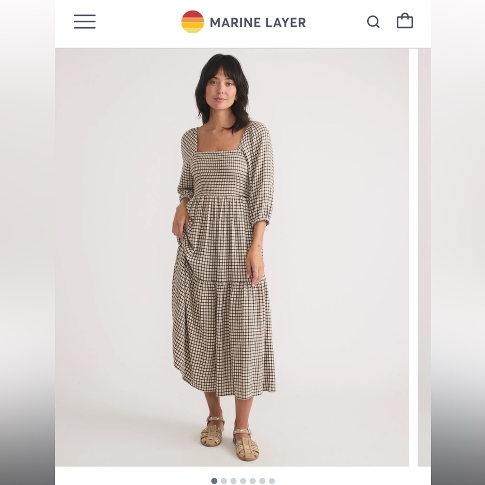 Smocked Dress - Black and White Checkered